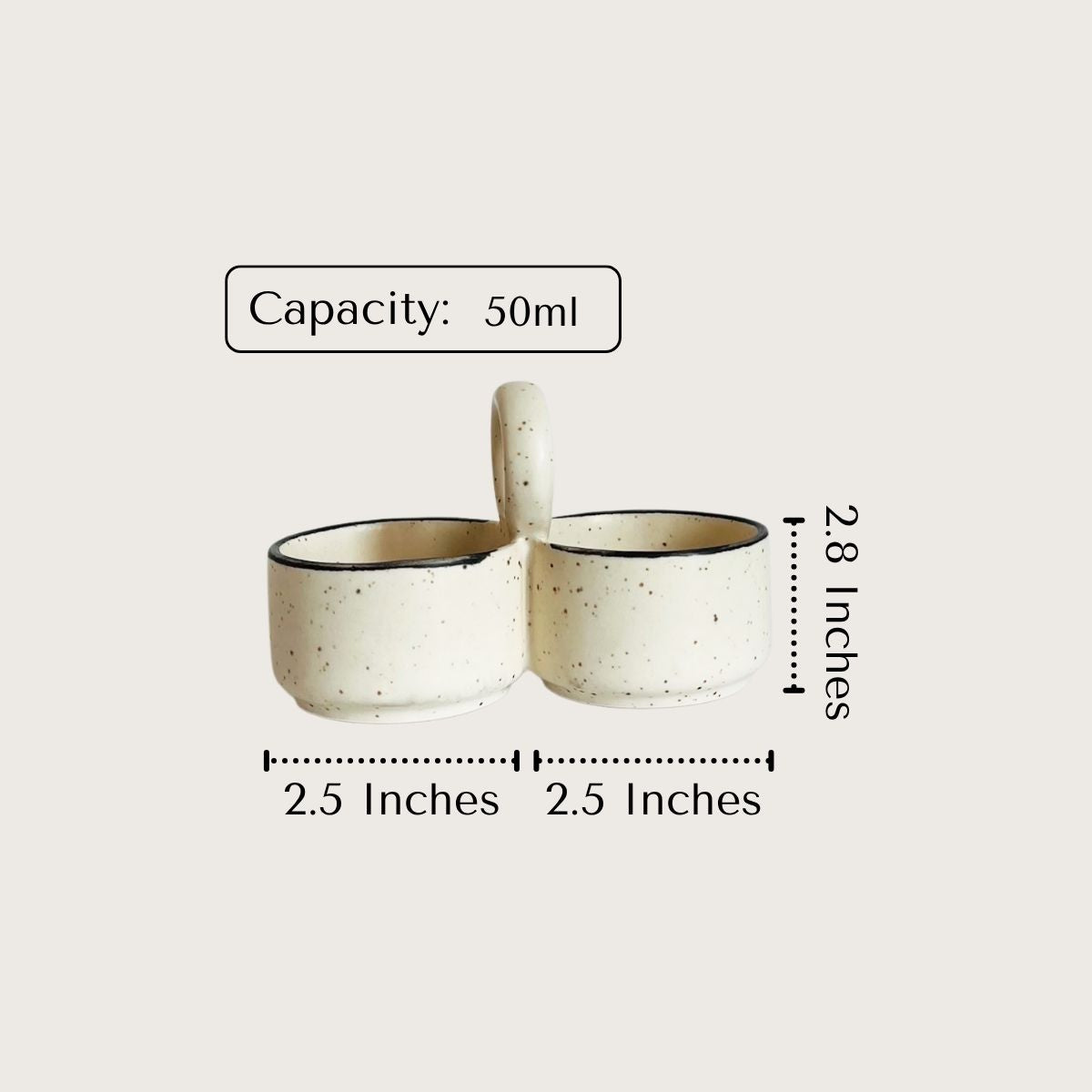 Monochrome Harmony Double Dip Bowl (Set of 4)